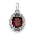 Oval 2.04t.w Garnet White Topaz Charm Pendant in Real 925 Sterling Silver