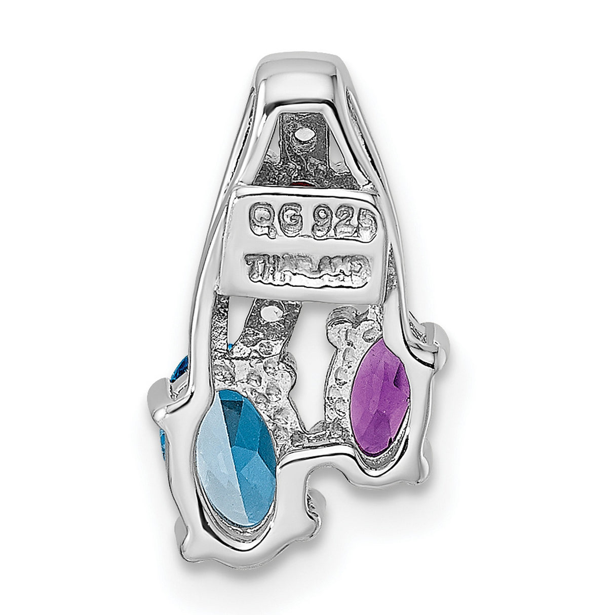 1.05 ct multiple Gemstone Charm Pendant in Real 925 Sterling Silver