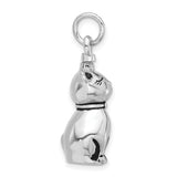 Enamel Cat Ash Holder Charm Pendant in Real 925 Sterling Silver