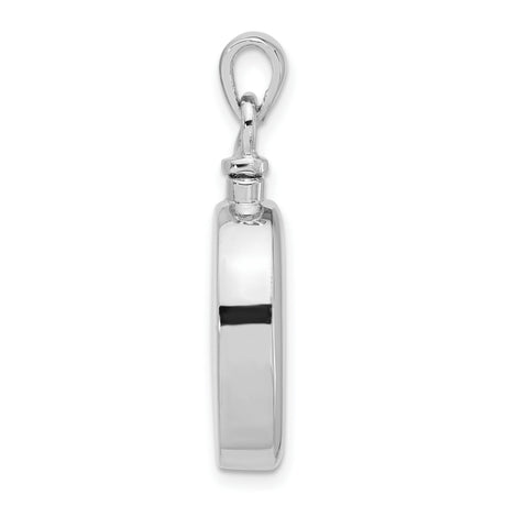 Sterling Silver Dog Pendant with Jumping Dog Silhouette and Frisbee, Pet Memorial Charm