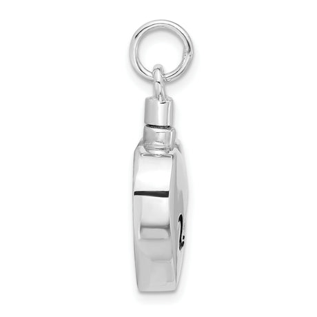 Enamel Heart with Cat Ash Holder Charm Pendant in Real 925 Sterling Silver