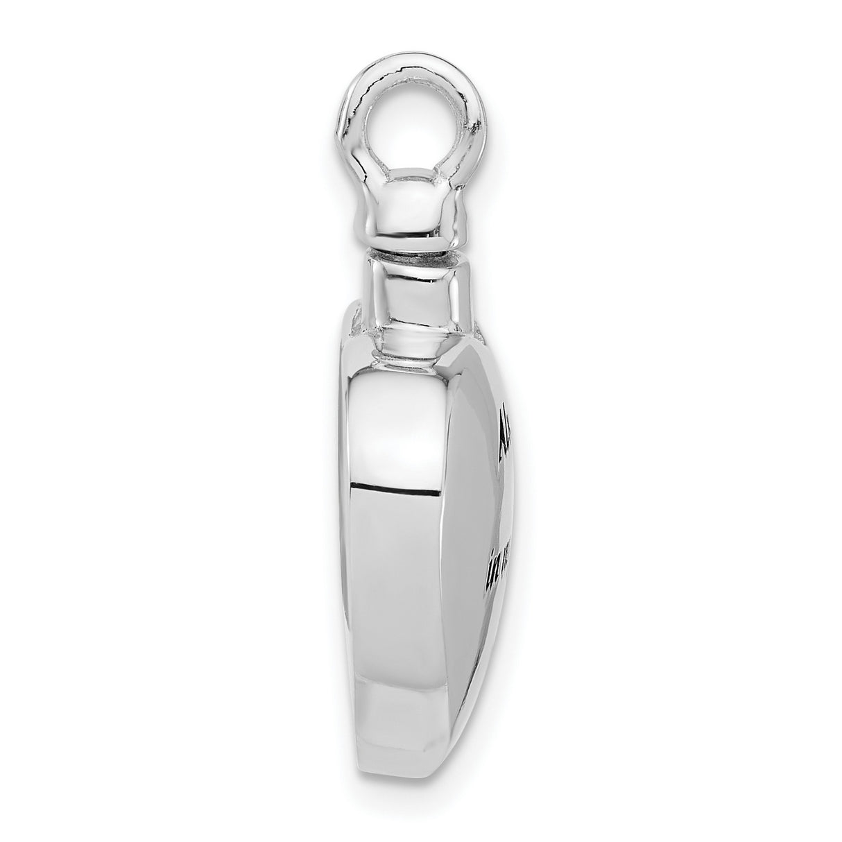 Enamel Heart with Paw Print Ash Holder Charm Pendant in Real 925 Sterling Silver