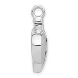 Enamel Heart with Paw Print Ash Holder Charm Pendant in Real 925 Sterling Silver