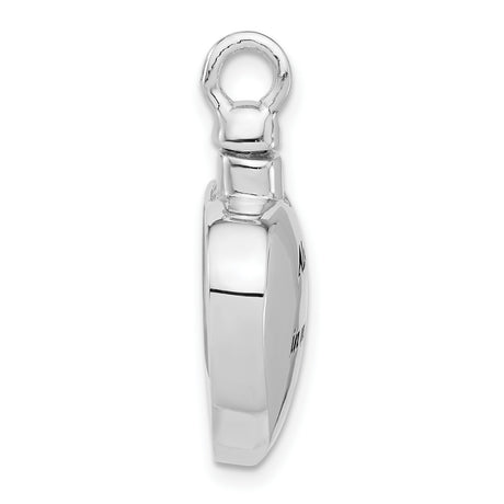 Enamel Heart with Paw Print Ash Holder Charm Pendant in Real 925 Sterling Silver