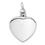 Enamel Heart with Paw Print Ash Holder Charm Pendant in Real 925 Sterling Silver