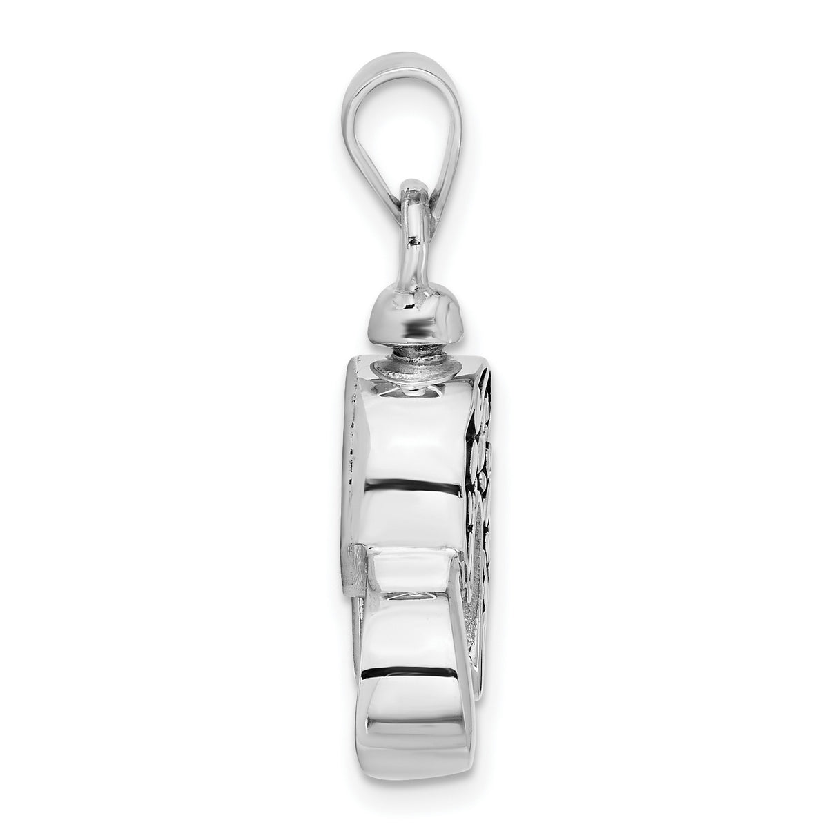 Enamel Heart with Paw Prints Charm Pendant in Real 925 Sterling Silver