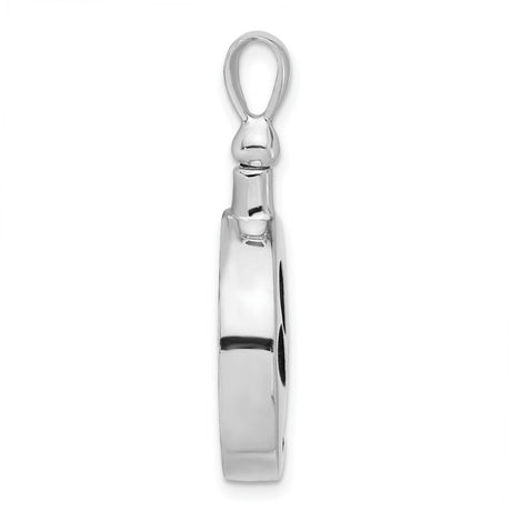 Enamel Round Paw Print Ash Holder Charm Pendant in Real 925 Sterling Silver