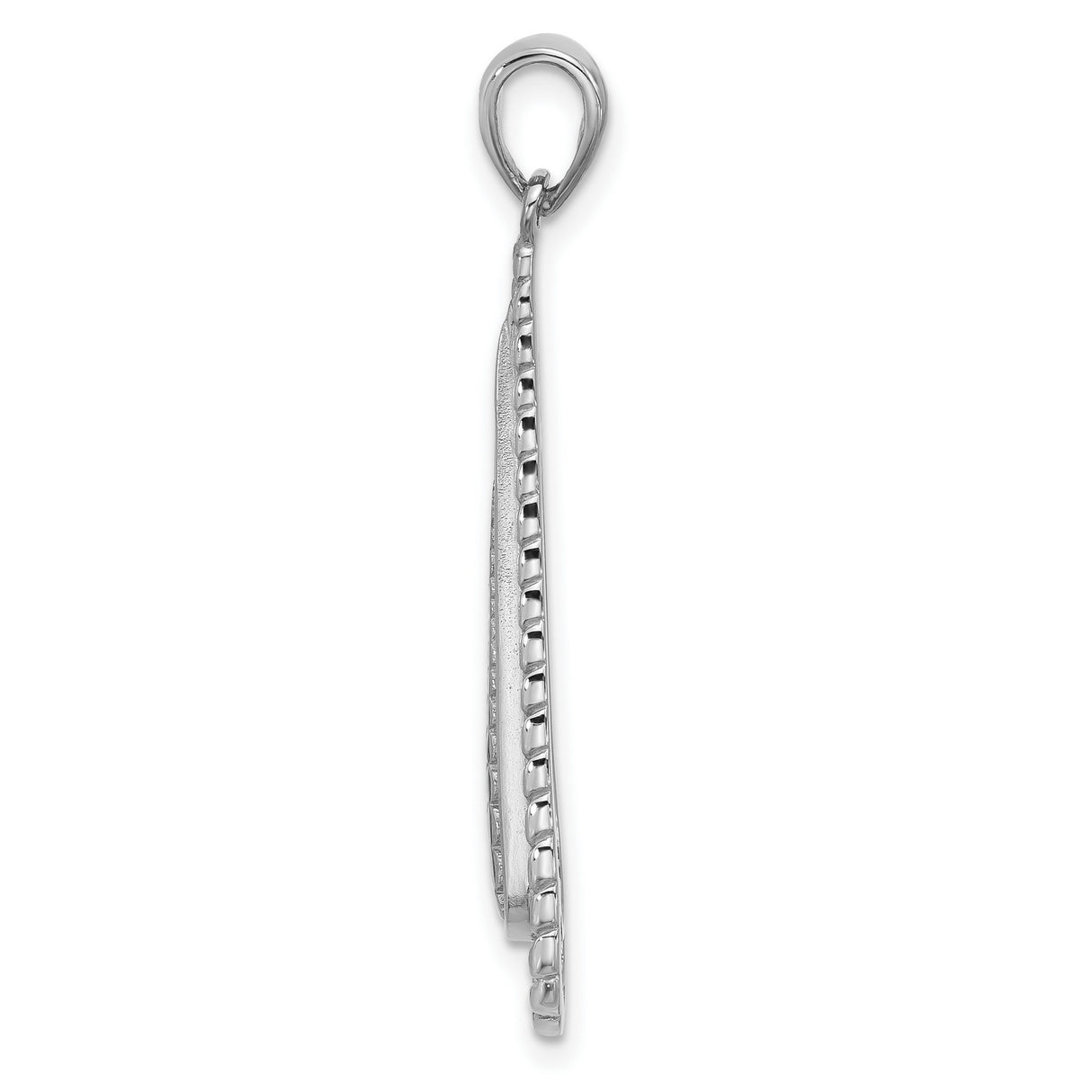 Sterling Silver Teardrop Pendant with Twisted Rope Design and Diamond Cut Detail
