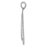 Sterling Silver Teardrop Pendant with Twisted Rope Design and Diamond Cut Detail