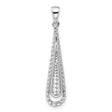 Sterling Silver Teardrop Pendant with Twisted Rope Design and Diamond Cut Detail