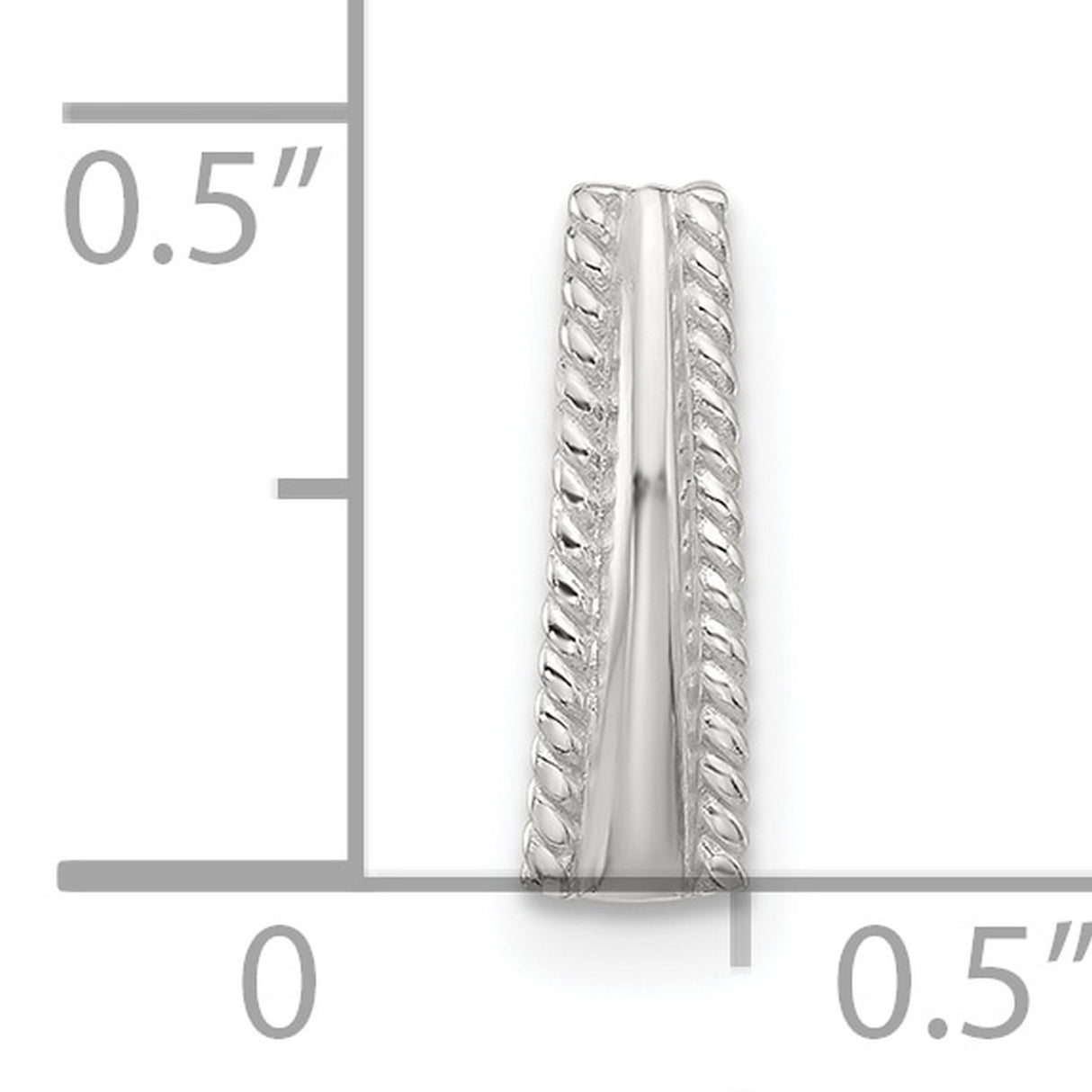 Sterling Silver Pendant with Tapered Bail and Twisted Rope Detailing