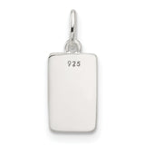Sterling Silver Rectangle Pendant with Textured Lines, Modern Minimalist Design, Unisex Jewelry