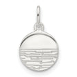 Sterling Silver Round Pendant with Horizon and Water Design, Ocean-Inspired Charm