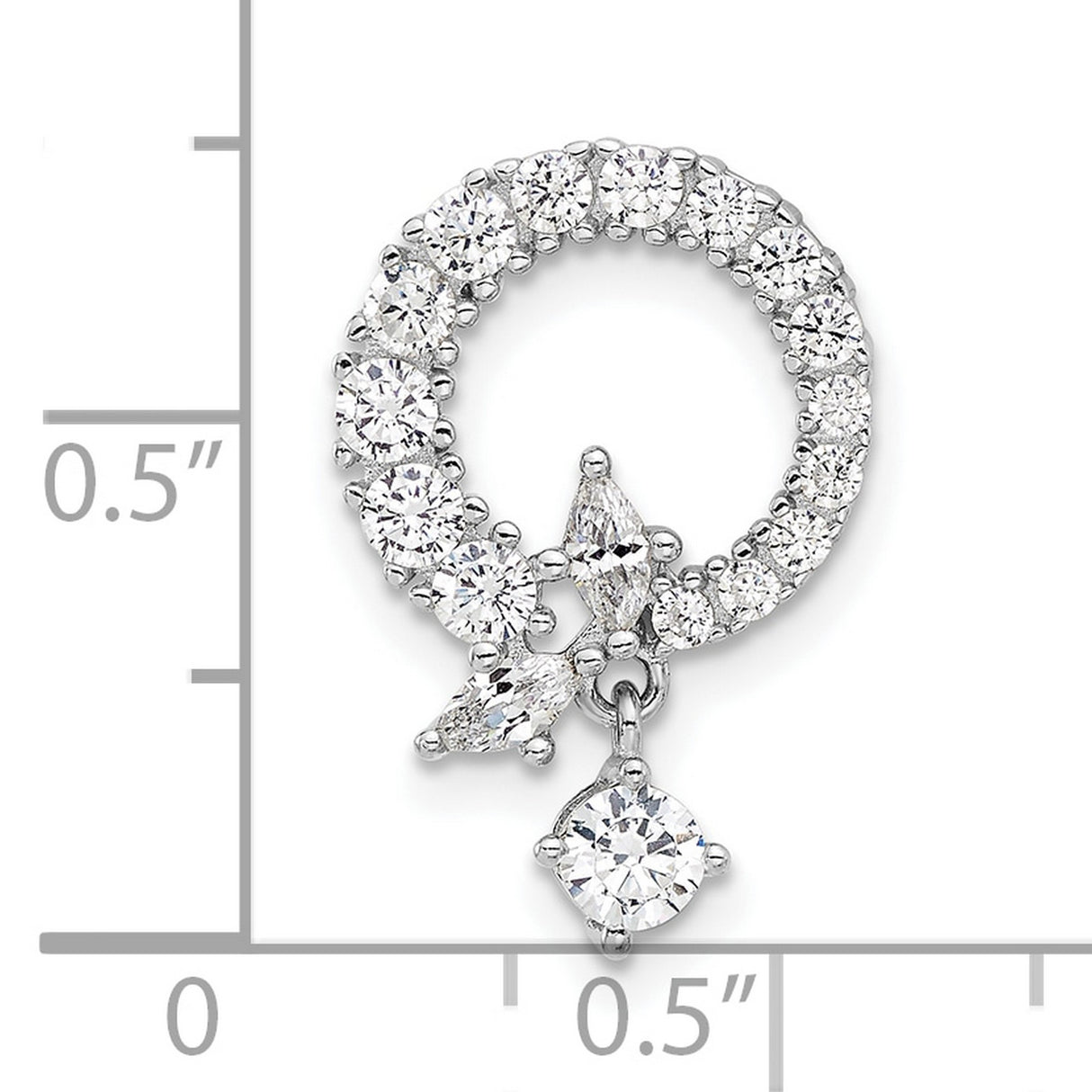 Sterling Silver Venus Symbol Pendant with Cubic Zirconia, Feminist Empowerment Jewelry