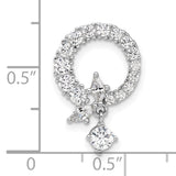 Sterling Silver Venus Symbol Pendant with Cubic Zirconia, Feminist Empowerment Jewelry