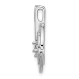 Sterling Silver Circle Pendant with Cubic Zirconia Center, Intertwined Design for Women