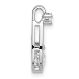 Sterling Silver Teardrop Pendant with Cubic Zirconia, Minimalist Sliding Chain Design