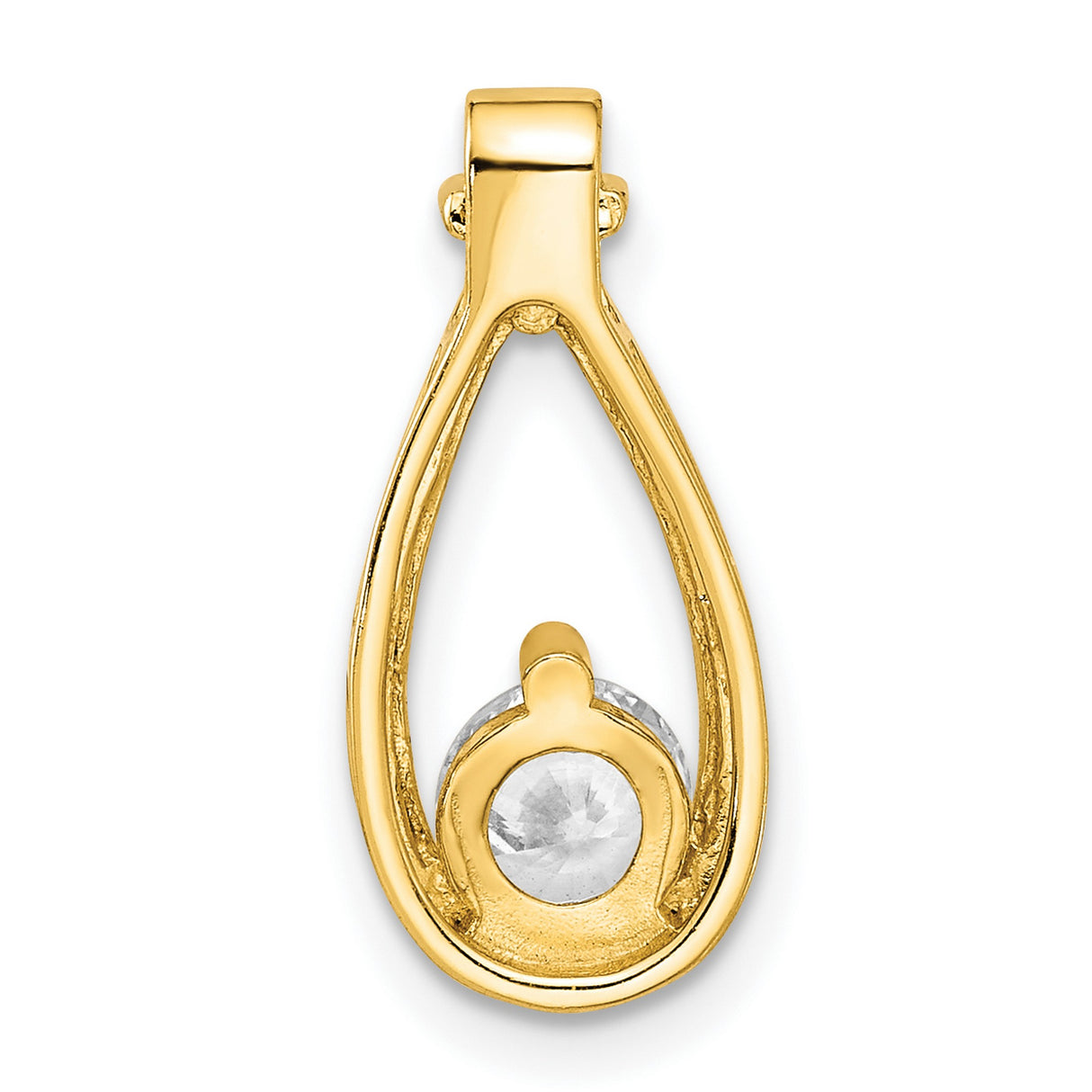 Sterling Silver Teardrop Pendant with Cubic Zirconia, Open Frame Design for Women