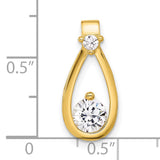 Sterling Silver Teardrop Pendant with Cubic Zirconia, Open Frame Design for Women