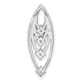 Sterling Silver Marquise Pendant with Cubic Zirconia and Openwork Design