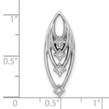 Sterling Silver Marquise Pendant with Cubic Zirconia and Openwork Design