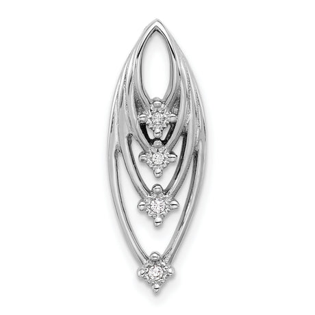 Sterling Silver Marquise Pendant with Cubic Zirconia and Openwork Design