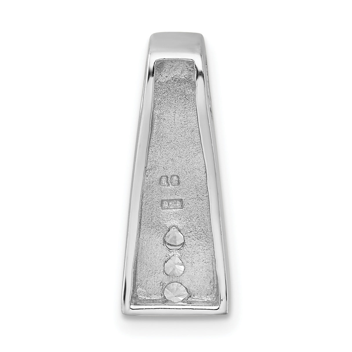 Sterling Silver Pendant with Three Vertical Cubic Zirconia, Sleek Modern Minimalist Design