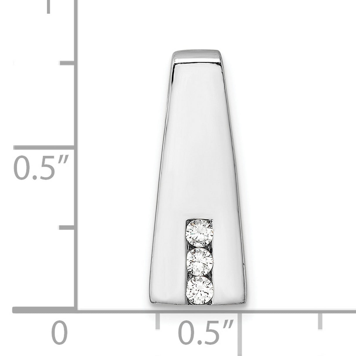 Sterling Silver Pendant with Three Vertical Cubic Zirconia, Sleek Modern Minimalist Design
