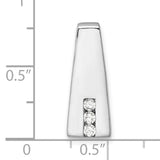 Sterling Silver Pendant with Three Vertical Cubic Zirconia, Sleek Modern Minimalist Design