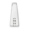 Sterling Silver Pendant with Three Vertical Cubic Zirconia, Sleek Modern Minimalist Design