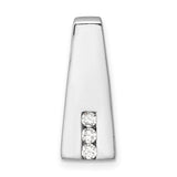 Sterling Silver Pendant with Three Vertical Cubic Zirconia, Sleek Modern Minimalist Design