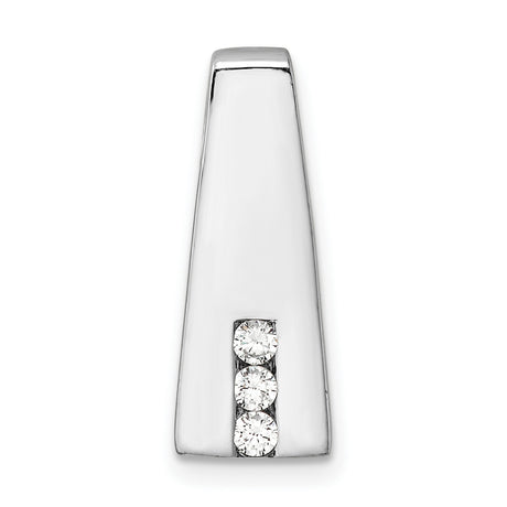 Sterling Silver Pendant with Three Vertical Cubic Zirconia, Sleek Modern Minimalist Design