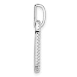 Sterling Silver Pendant with Cubic Zirconia, Elongated Oval Minimalist Design for Women