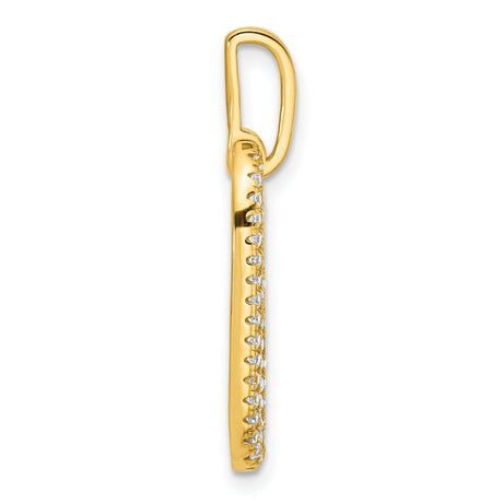 Sterling Silver Oval Link Pendant with Cubic Zirconia, Gold-Plated Modern Geometric Design