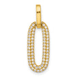 Sterling Silver Oval Link Pendant with Cubic Zirconia, Gold-Plated Modern Geometric Design