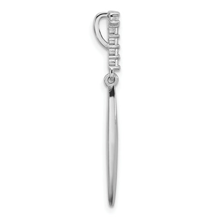 Sterling Silver Drop Earrings with Cubic Zirconia, Elongated Teardrop, Modern Minimalist Dangle Design