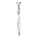 Sterling Silver Drop Earrings with Cubic Zirconia, Elongated Teardrop, Modern Minimalist Dangle Design