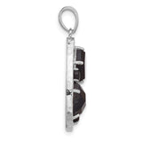 Sterling Silver Teardrop Pendant with Howlite and Agate, Modern Mosaic Design for Women