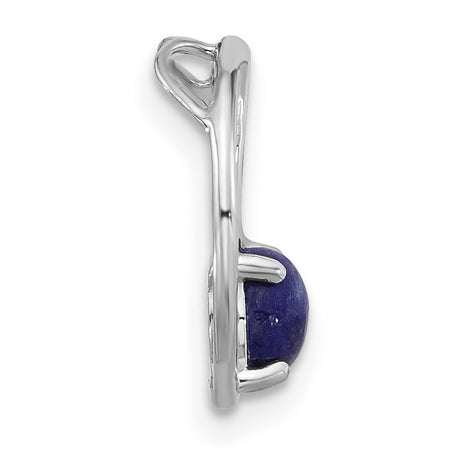 Sterling Silver Pendant with Lapis Lazuli, Open Round Frame Design, Modern Minimalist Style