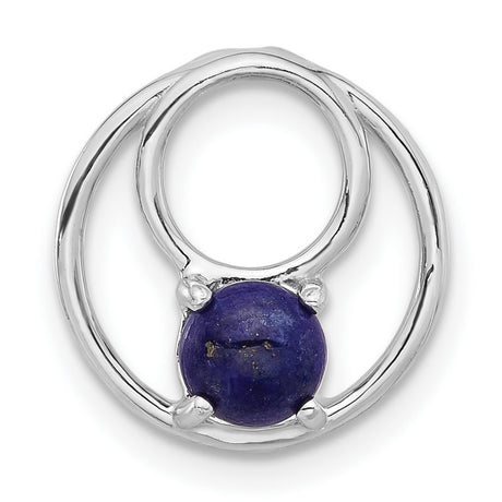 Sterling Silver Pendant with Lapis Lazuli, Open Round Frame Design, Modern Minimalist Style