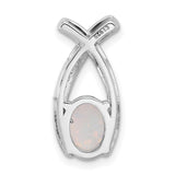 Sterling Silver Ichthys Pendant with Lab Created White Opal and Cubic Zirconia, Christian Infinity Design