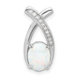 Sterling Silver Ichthys Pendant with Lab Created White Opal and Cubic Zirconia, Christian Infinity Design