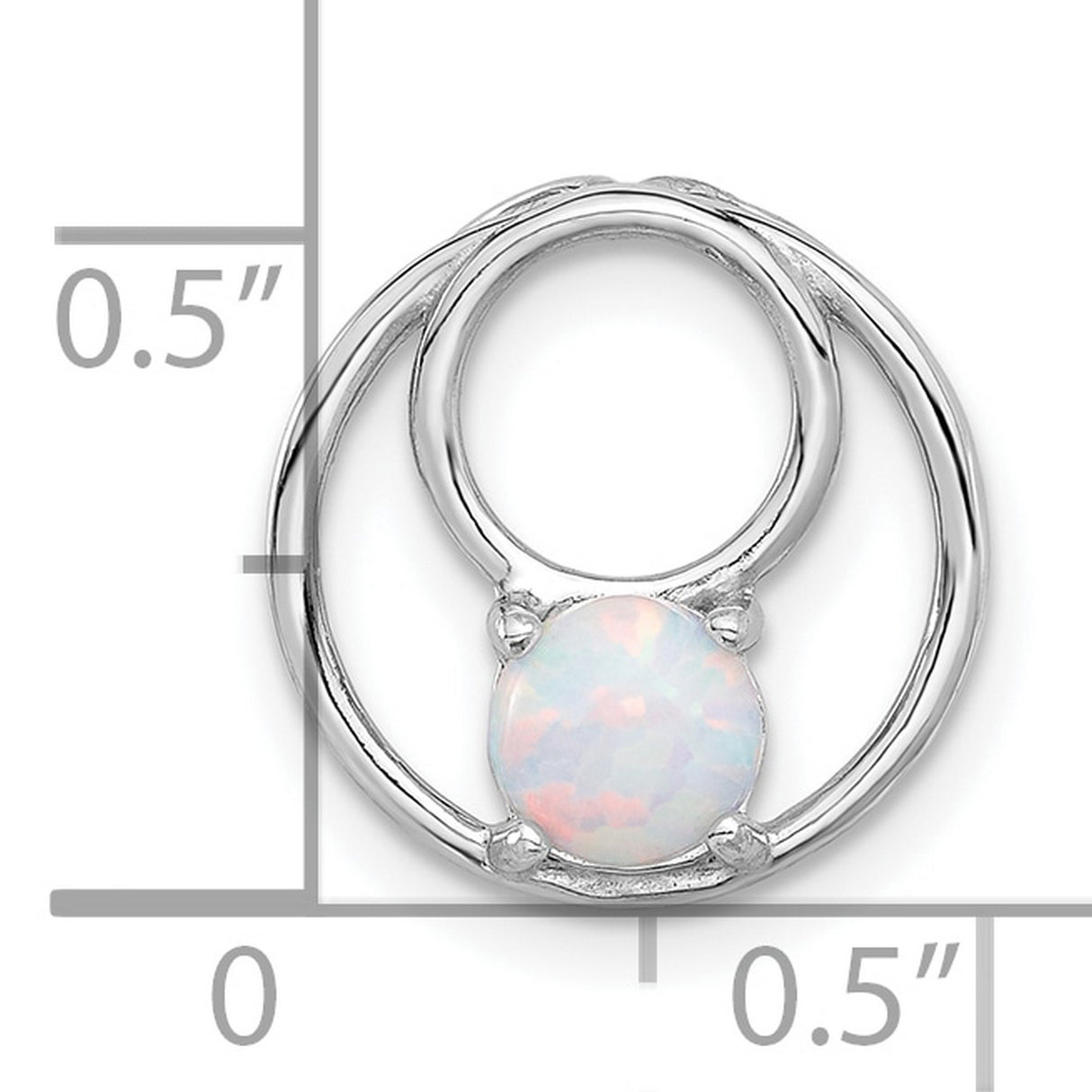 Created Opal Chain Slide Charm Pendant in Real 925 Sterling Silver