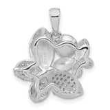 Sterling Silver Butterfly Pendant with White Cultured Pearl and Cubic Zirconia Accents