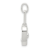 Sterling Silver Heart Pendant with Mother of Pearl and Cubic Zirconia Accent