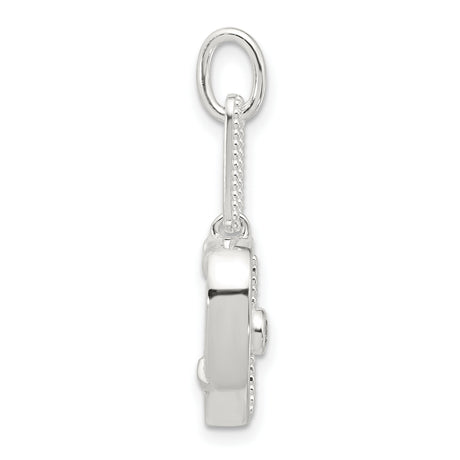 Sterling Silver Heart Pendant with Mother of Pearl and Cubic Zirconia Accent