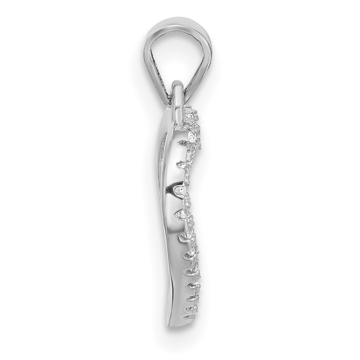 Sterling Silver Heart Pendant with Cubic Zirconia, Open Heart Design Jewelry for Women