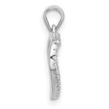 Sterling Silver Heart Pendant with Cubic Zirconia, Open Heart Design Jewelry for Women