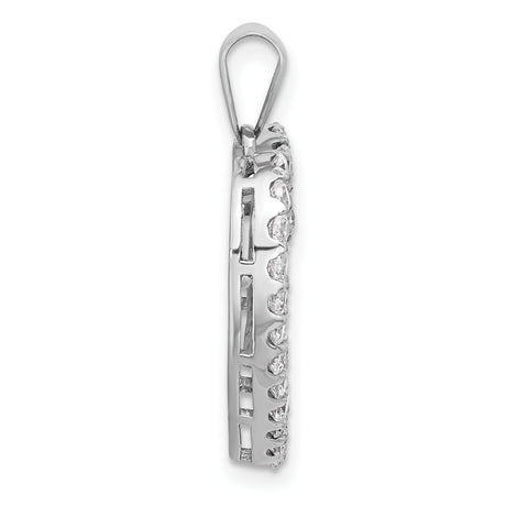 Sterling Silver Double Heart Pendant with Cubic Zirconia, Romantic Symbolic Jewelry for Women