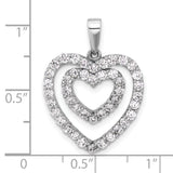 Sterling Silver Double Heart Pendant with Cubic Zirconia, Romantic Symbolic Jewelry for Women